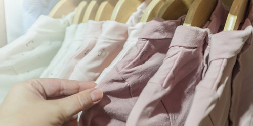 Choosing the right clothes in the closet for interview